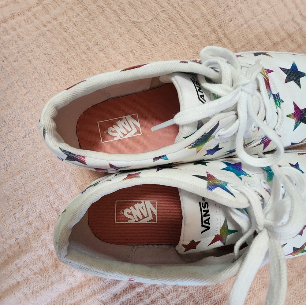 Vans Metallic Rainbow Stars - Missy Size 5.5 Women's 7 EUR 37 - Picture 3 of 10